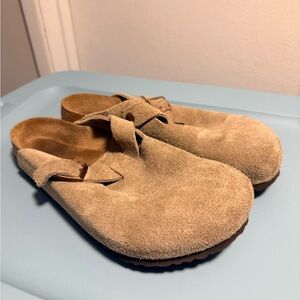 Authentic Birkenstock Tan Suede Slip-On Clogs Size 12 (45)